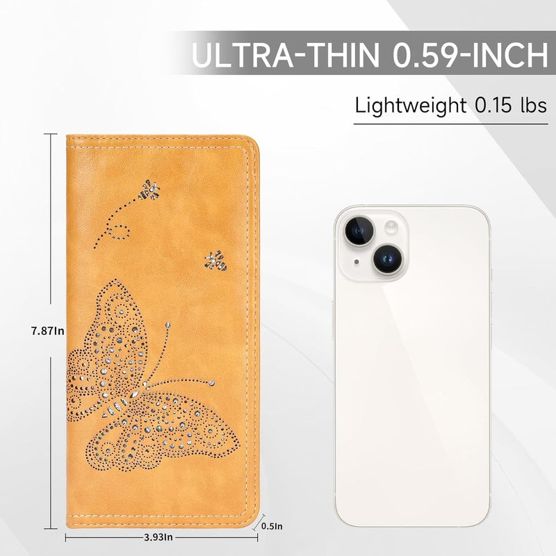 KITEVIUN RFID Wallet Women Ultra Slim Thin Womens Wallet Compact Clutch Long Ladies Wallet for Women YELLOW - Image 2